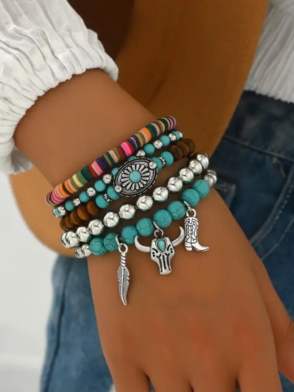 Mix Bead Multi‎ Layer Versatile Statement Bracelets Boho Stackable Beaded